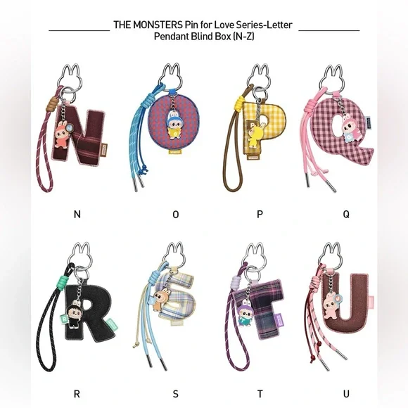 POP MART T Letter Labubu PIN FOR LOVE THE MONSTERS Letter Pendant Confirmed Box - Picture 12 of 14
